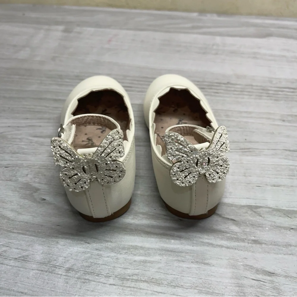 Seychelles White Toddler Girls Butterfly Strap Flats Size 6